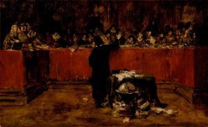 Columbus voor de Raad van Salamanca door William Merritt Chase