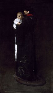 Moeder en kind (Het eerste portret) door William Merritt Chase