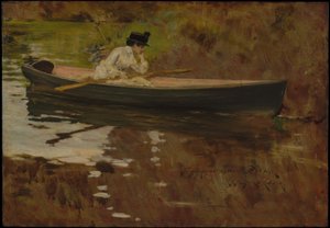 Mevrouw Chase in Prospect Park door William Merritt Chase