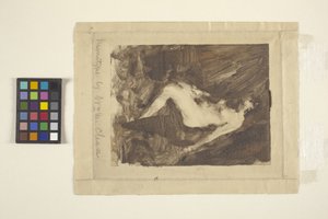 Zittende naakt door William Merritt Chase