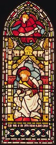 St. Mattheüs, ca. 1870 glas-in-lood door William Morris