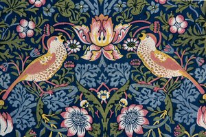 Aardbeienrover. Decoratieve stof, 1883