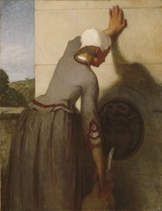 Meisje bij de fontein door William Morris Hunt