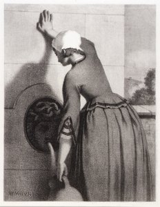 Meisje bij de fontein door William Morris Hunt