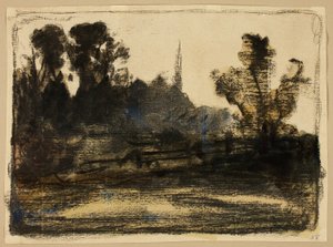 Landschap door William Morris Hunt
