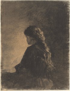 Zittend Meisje door William Morris Hunt