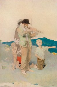 De violist, studie voor centrale groep in de Wayside Wedding, ca. 1923