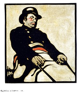 Een buschauffeur in Knightsbridge Road door William Nicholson