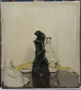 Beeldjes en Rodin-brons door William Nicholson