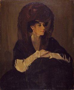 Het Bruine Sluier Portret van Mevrouw Harrington Mann, 1905 door William Nicholson