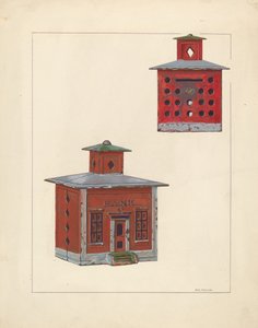 Rode Schoolhuis Bank, ca. 1937 door William O. Fletcher