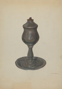 Walvisolielamp, ca. 1940 door William O. Fletcher