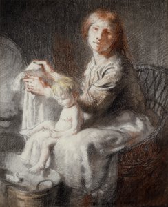 De witte zwaan (Grace en Kit) door William Orpen