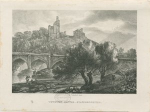 Tutbury Castle - Zuidaanzicht: zinkografie, nd [begin 19e eeuw]