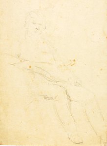 Zittende mannelijke figuur door William Page