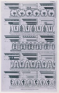 Ontwerpen voor Lijsten gepubliceerd in 1788 door William Pain (ca. 1730-ca. 1790). 1783 zwart-wit gravure door William Pain