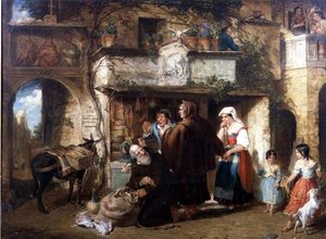 Verzorging voor het klooster. De gesel kussen en stof in de ogen krijgen door William Parrott