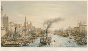 Het Bekken, vanaf London Bridge, ochtend door William Parrott