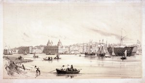 Uitzicht op Greenwich over de rivier de Theems, Londen, ca. 1841 door William Parrott