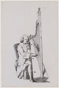 John Parry speelt harp, ca. 1760-1780