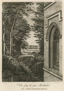 Uitzicht vanuit de grote slaapkamer in Strawberry Hill, Londen