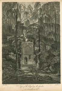 Uitzicht op de kapel in de tuin van Strawberry Hill, Twickenham, Londen door William Pars