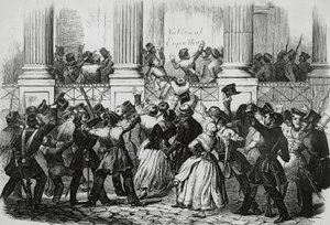 Revolutie in Berlijn voor het paleis van Willem I, maart 1848, Duitsland