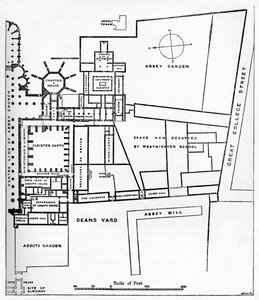 Plan van de Benedictijnse Abdij van Westminster door William Patten