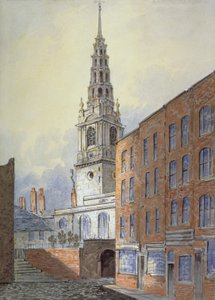 Kerk van St Bride, Fleet Street, City of London, ca. 1815 door William Pearson