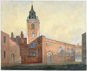Kerk van St. Michael Bassishaw, City of London, 1815 door William Pearson