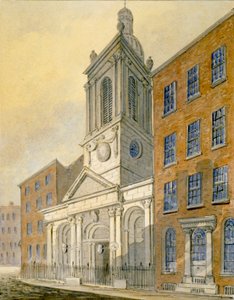 Noordoostelijk uitzicht op de kerk van St Peter-le-Poer en Old Broad Street, City of London door William Pearson