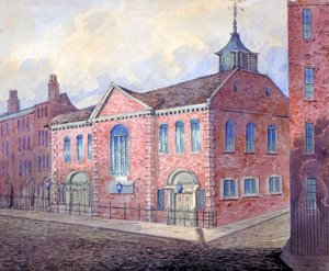 Uitzicht op de kerk van St George de Martelaar, Queen Square, Holborn, Londen, ca. 1815 door William Pearson