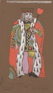 Hartenkoning (kostuumontwerp voor Alice-in-Wonderland, 1915