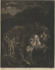 Een kluizenaar door William Pether after Joseph Wright