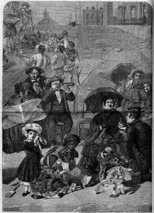 Victoriaans Engeland: Toeristen op het strand van Ramsgate, Engeland