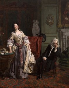 Alexander Pope verklaarde zijn liefde aan Lady Mary Wortley Montagu, 1852 door William Powell Frith