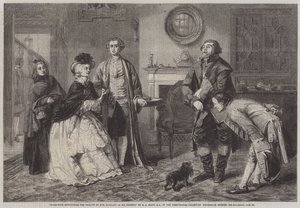 Honeywood introduceert de deurwaarders aan Miss Richland als zijn vrienden door William Powell Frith
