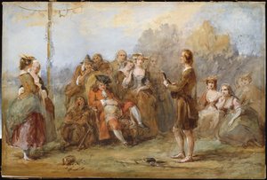 De minstreel, 1840s door William Powell Frith