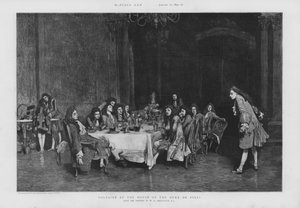 Voltaire in het huis van de hertog van Sulli