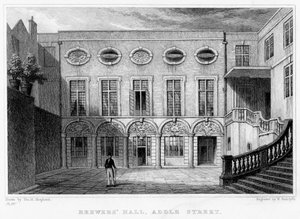 Brewers Hall, Addle Street, City of London, 1831 door William Radclyffe