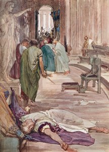De moord op Caesar (kleur litho) door William Rainey