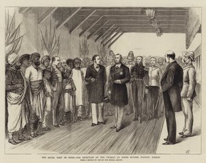 Het Koninklijk Bezoek aan India, de Ontvangst van de Onderkoning op Boree Bunder Station, Bombay