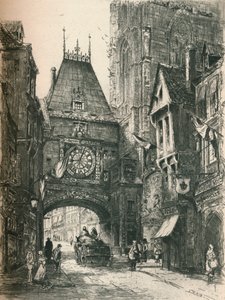 La Grosse Horloge, Rouen, 19e eeuw, 1925 door William Renison