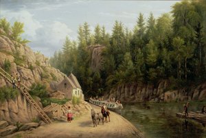 Erie Canal bij Little Falls, New York, 1884
