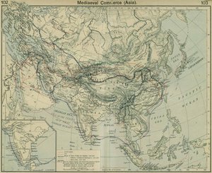Middeleeuwse Handel in Azië. Uit De Historische Atlas door William Robert Shepherd