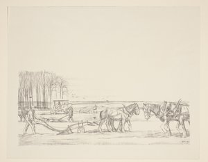 Ploegen van het land door William Rothenstein