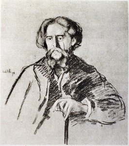 Portret van Alphonse Daudet (1840-97) door William Rothenstein