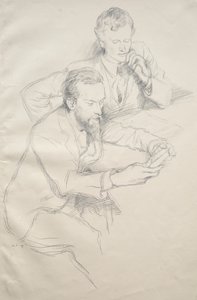Ricketts en Shannon door William Rothenstein