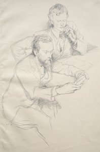 Ricketts en Shannon, 1897 door William Rothenstein