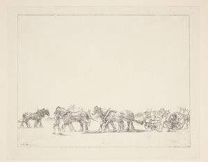 Zaaien met behulp van trekpaarden door William Rothenstein